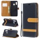 Samsung Galaxy A20e stof en leer effect case met riem