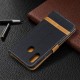 Samsung Galaxy A20e stof en leer effect case met riem