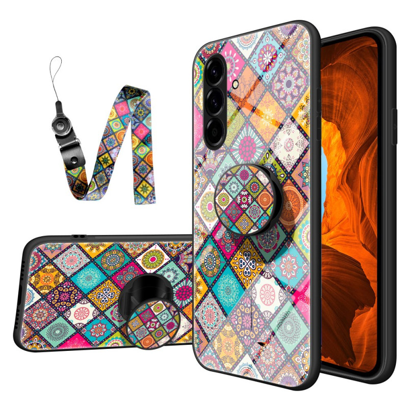 Samsung Galaxy A37 5G hoesje met patchwork ondersteuning en bandje