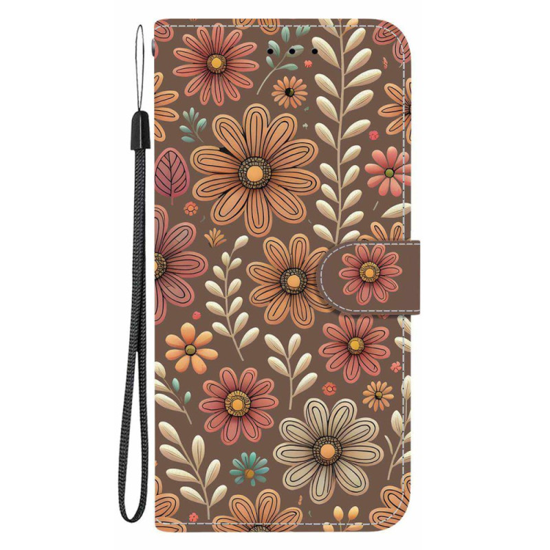 Samsung Galaxy hoesje A07 5G / 4G / A06 Floral Bruin