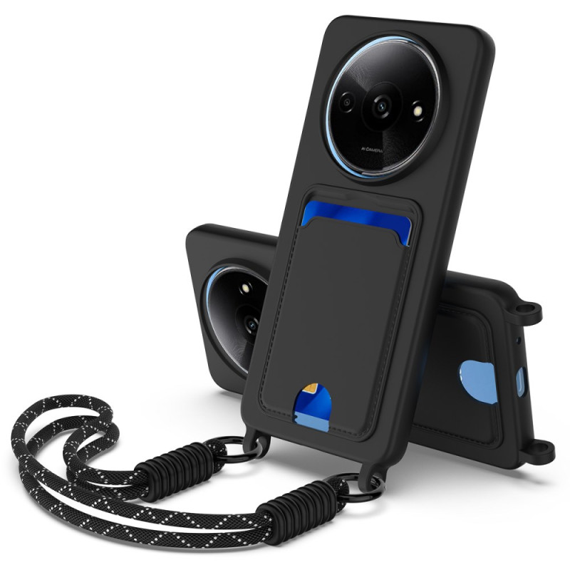 Xiaomi Redmi A3 / A3X / Poco C61 Vloeibaar Silicone Hoesje met Kaarthouder