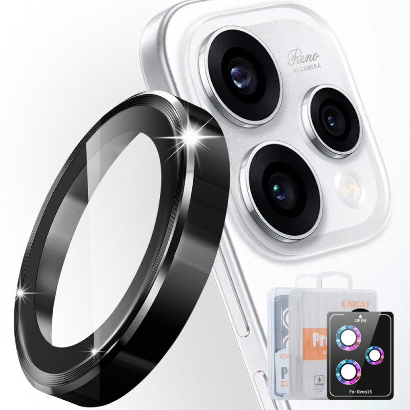 Gehard glas bescherming voor Oppo Reno 15 5G (metalen ringen)