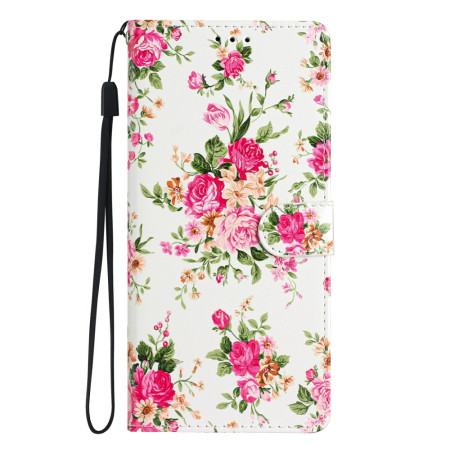 Honor X7d 5G Etui Rood Bloemen