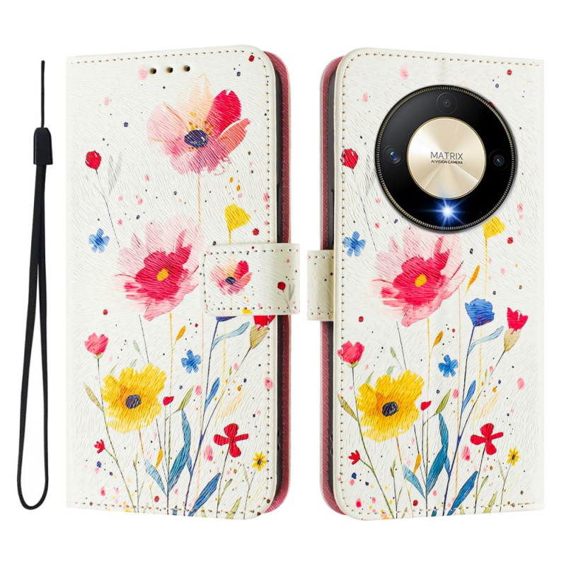 Honor Magic 6 Lite / X9b hoesje met bloemmotief