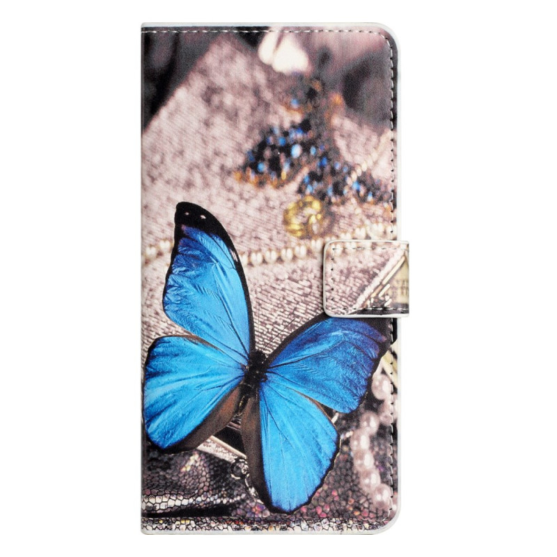 Honor X6c 4G / X6b 4G / X6a 4G Blauw Vlinder Hoesje
