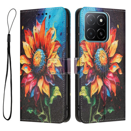 Zonnebloem verf met band