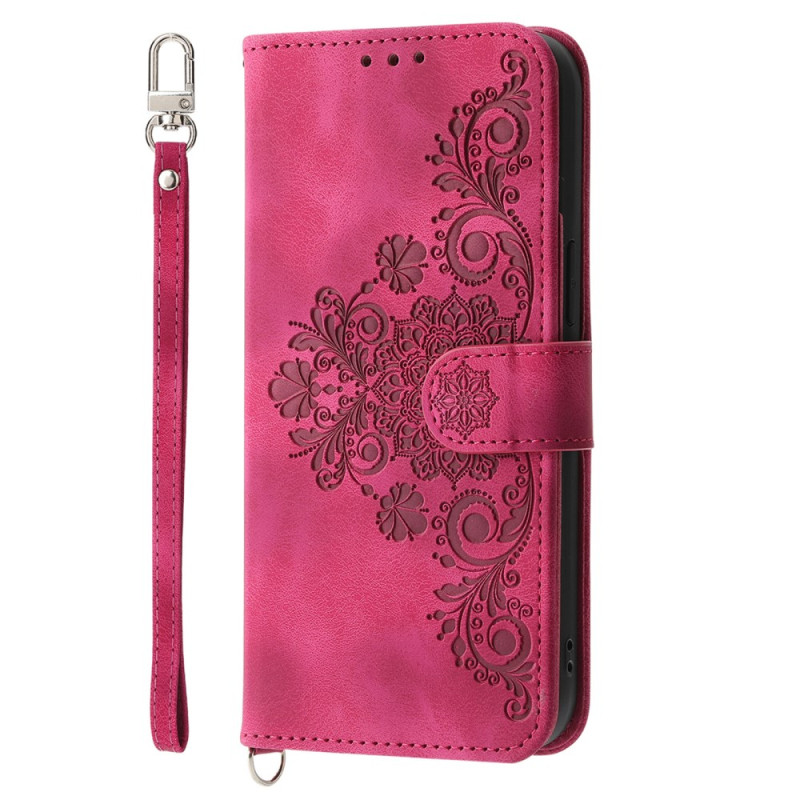 Cover Honor X6c 4G / X5b / X5b Plus Suede Effect Bloemenpatroon met Koord