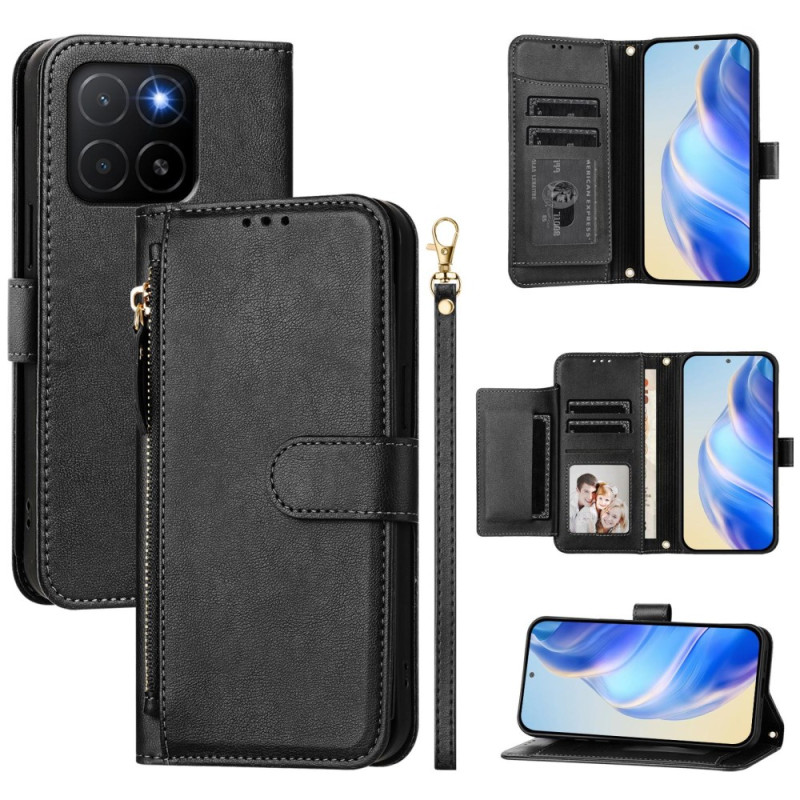 Étui Portefeuille Honor X5b / X5b Plus avec Poche Zippée
