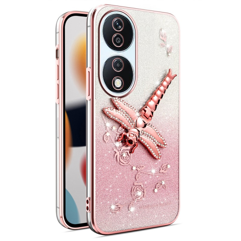 Coque Honor X7b 4G / 90 Smart Support Libellule et Paillettes