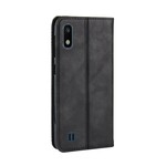 Flip Cover iSamsung Galaxy A10 leer effect Vintage Styling