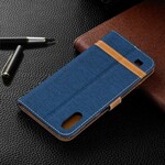 Samsung Galaxy A10 stof en leer effect case met riem
