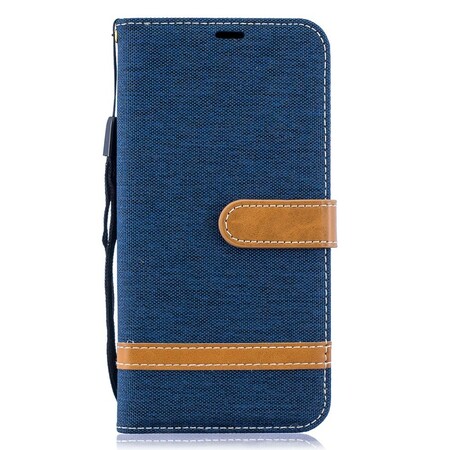 Samsung Galaxy A10 stof en leer effect case met riem