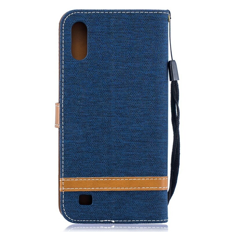 Samsung Galaxy A10 stof en leer effect case met riem