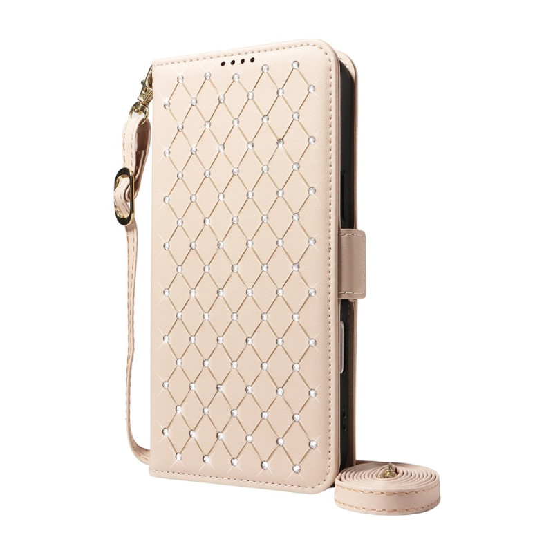 Hoesje voor iPhone 17E / 16E Strass en Losange patroon