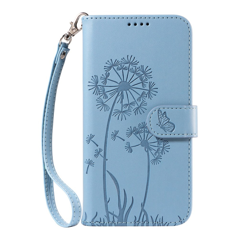 Hoesje voor iPhone 17E / 16E Paardebloempatroon en bandje