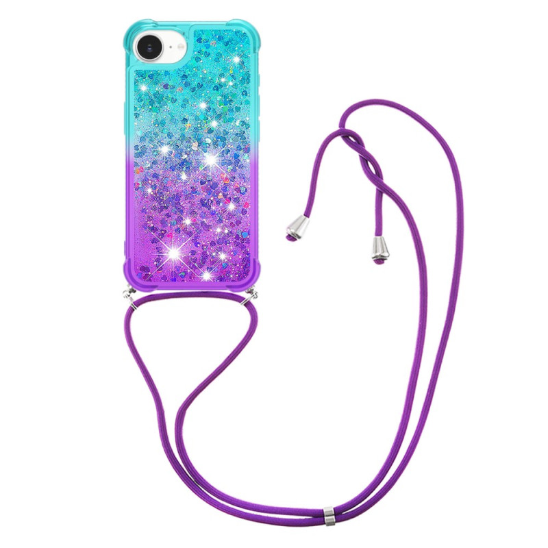 Trekkoord hoesje iPhone 17E / 16E Glitter