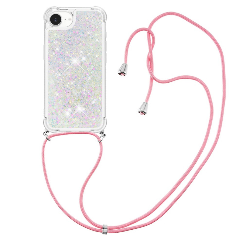 Trekkoord hoesje iPhone 17E / 16E Glitter