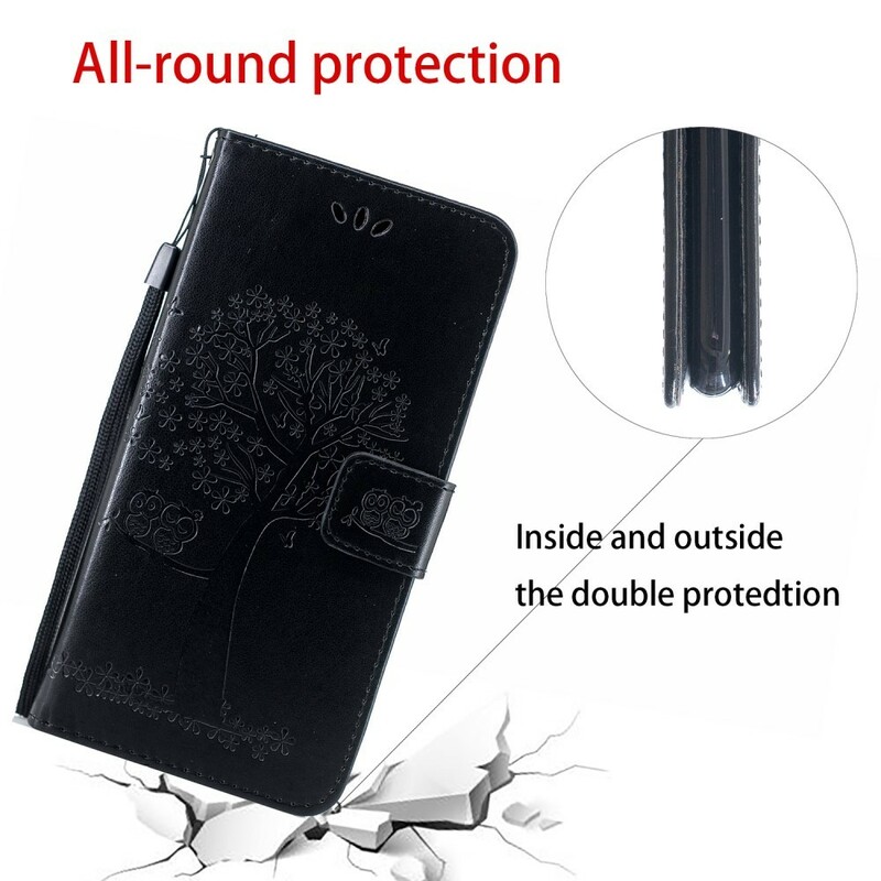 Hoesje Huawei P Smart Z Boom en Uilen met riem