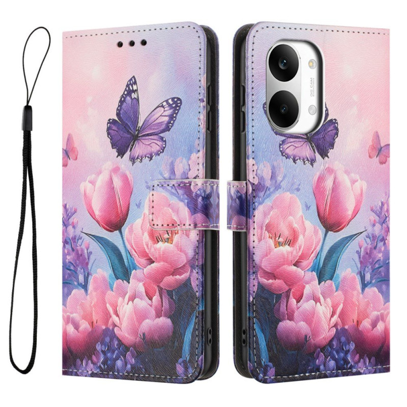 Hoesje Poco X8 Pro Max 5G Vlinders en Tulpen