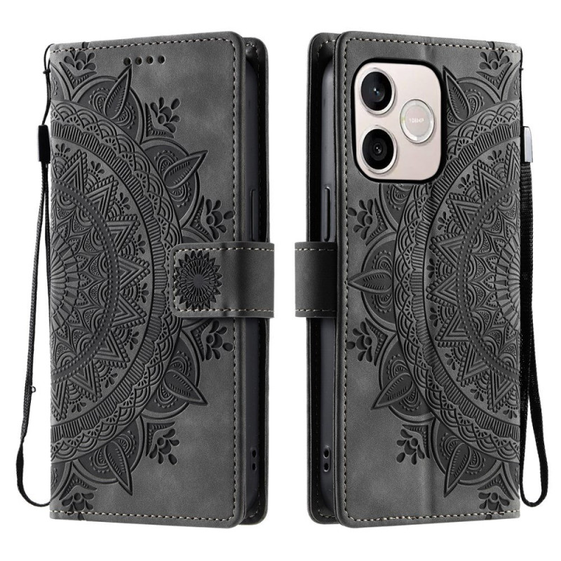 Honor 600 Lite Suede Effect Mandala Etui