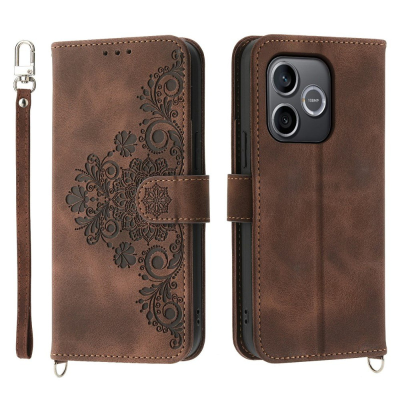 Honor 600 Lite hoes Suede Effect Bloemen Kant