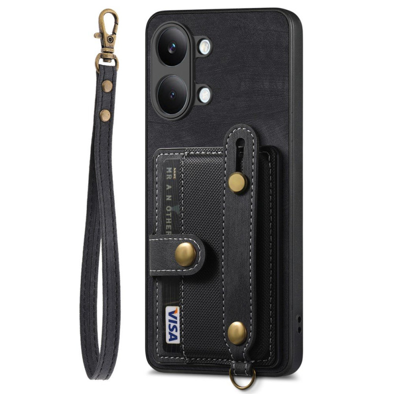 Poco X8 Pro Max 5G Retro hoesje met kaarthouder en sleutelkoord