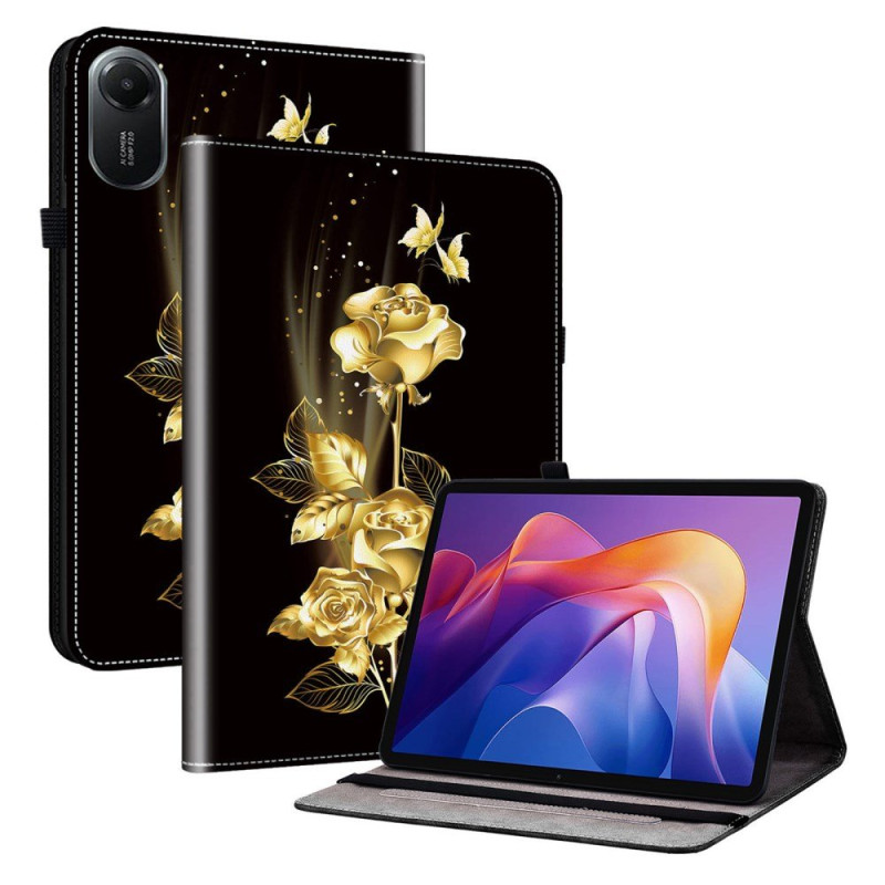 Xiaomi Redmi Pad 2 Goud en Roze Vlinder Etui