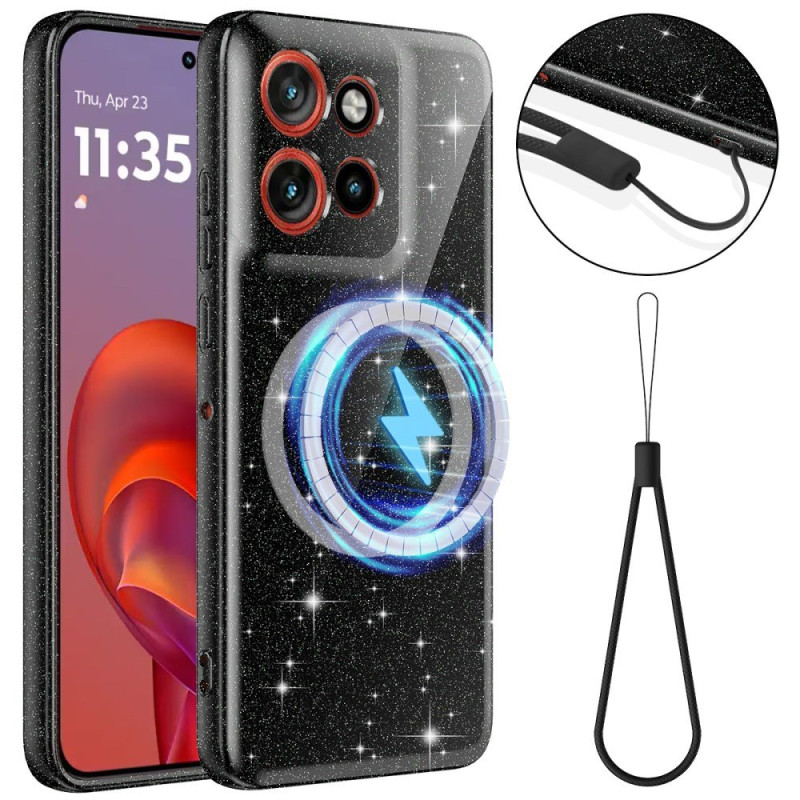 Motorola Edge 60 Neo / 50 Neo Magnetisch Glittergeval met Sleutelkoord
