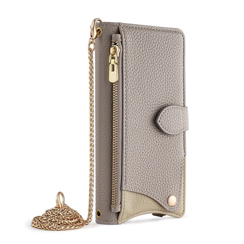 Motorola Edge 70 Tweekleurig Ontwerp Hoesje met Ketting