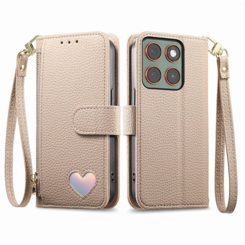 Hoes Motorola Edge 70 Fusion Zakje met rits Hart ontwerp