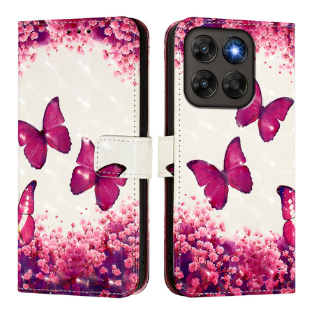 Moto G77 / G67 Roze Vlinder...