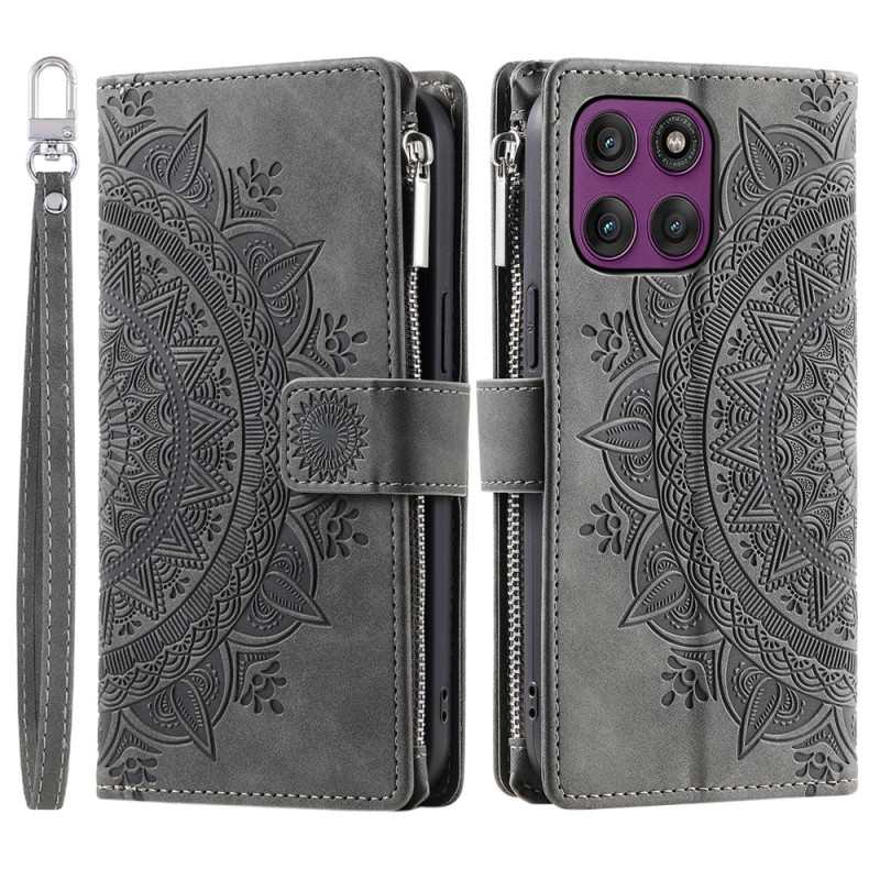 Moto G77 / G67 Hoesje Mandala Suède Effect