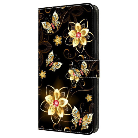 Moto G77 / G67 Goud Bloemen...