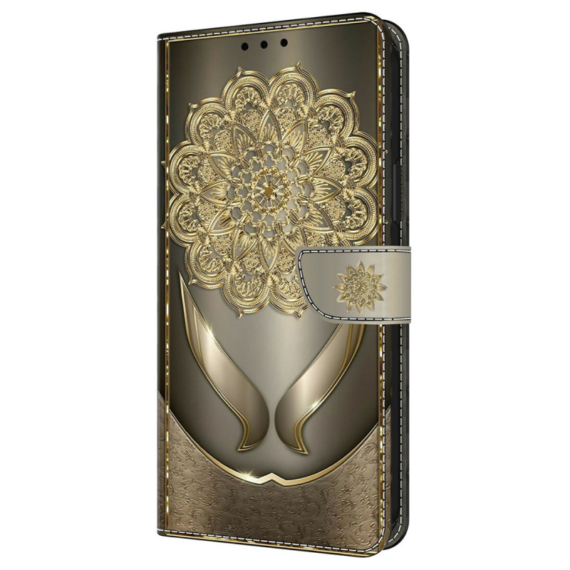 Moto G77 / G67 Goud Bloem Hoesje
