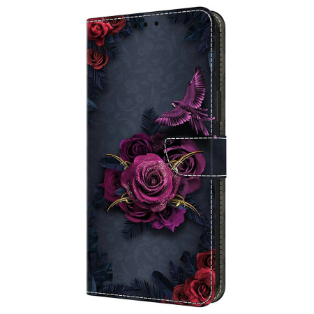 Moto G77 / G67 paars bloemetui