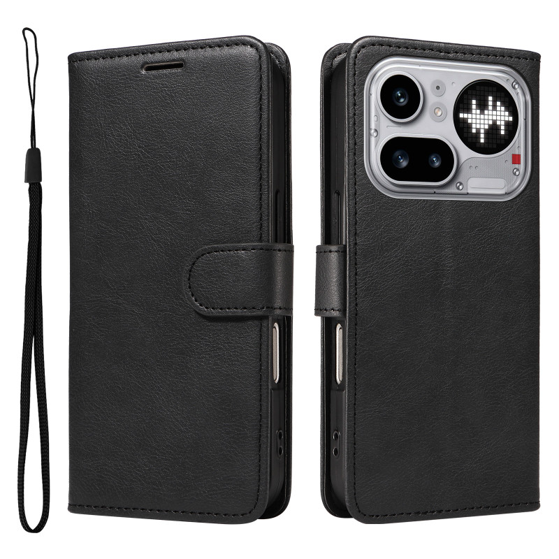 Nothing Phone (4a) Pro Cover Plain Leather Effect