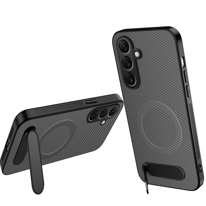 Samsung Galaxy A27 5G magnetisch carbon hoesje en standaard