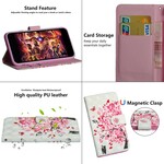 Xiaomi Redmi Note 7 Hoesje Roze Boom en Zwarte Kat