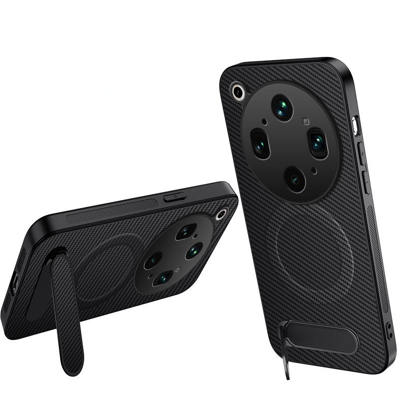 Oppo Find X9 Ultra 5G Koolstofvezel hoes en standaard