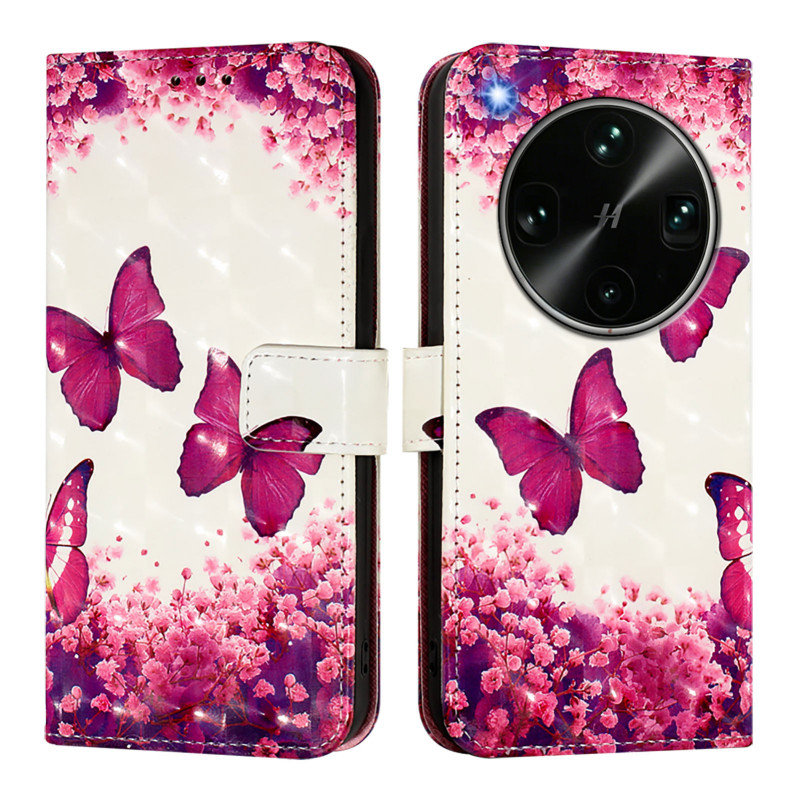 Oppo X9 Ultra 5G Etui Vlinders Rood