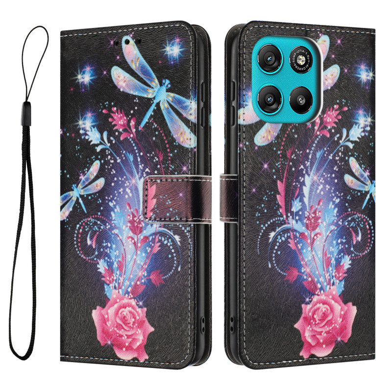 Moto G67 Power / G57 Power Hoesje Libellen en Bloemen