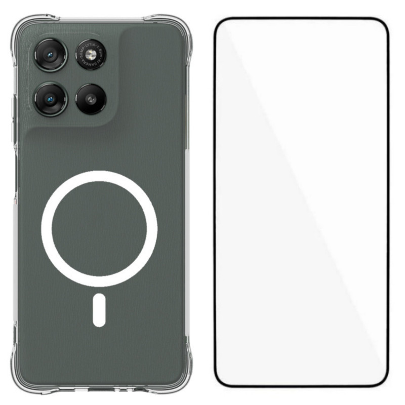 Transparant magnetisch Moto G67 Power-etui met screenprotector