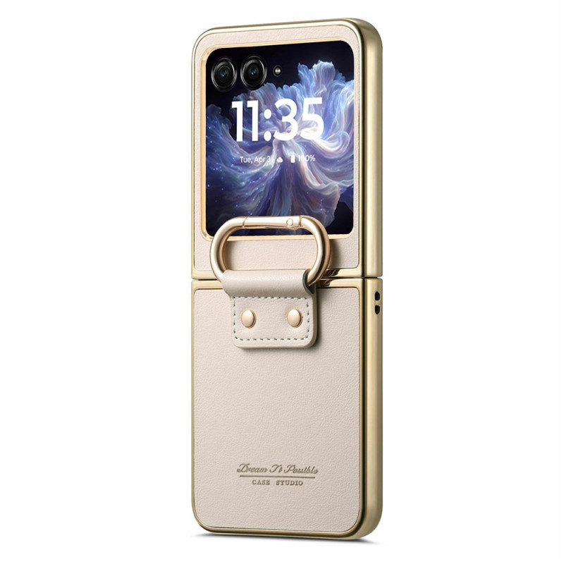 Beschermhoes Motorola Razr 70 / 60 / 50 Leder Effect met Steunring