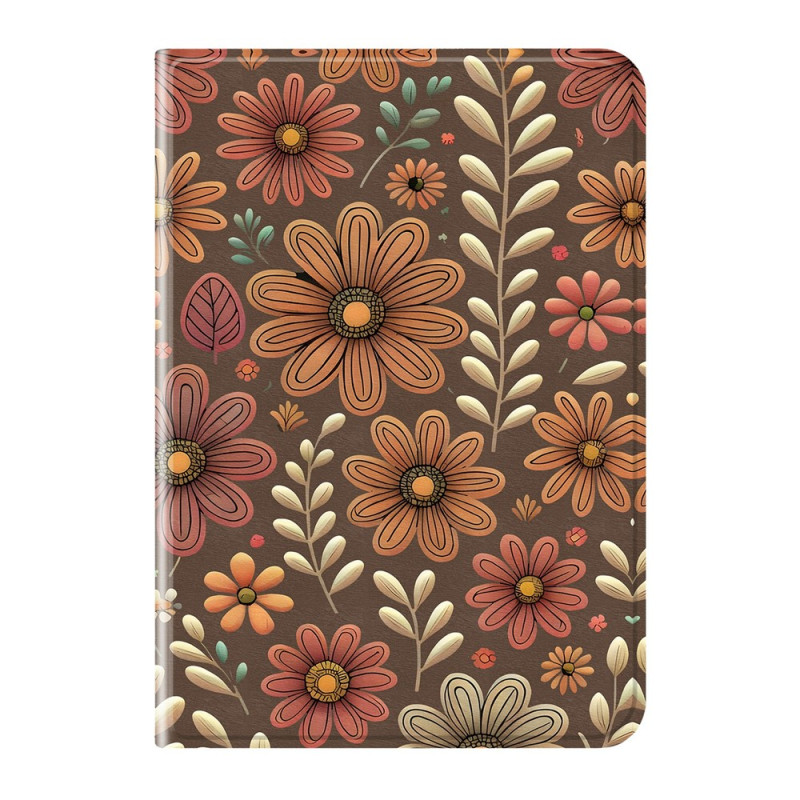 Hoesje iPad Air 13 (2026) 2025) (2024) / Pro 12.9 Bloemen Bruin