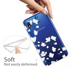 Samsung Galaxy A10 Hoesje Wit Bloemen