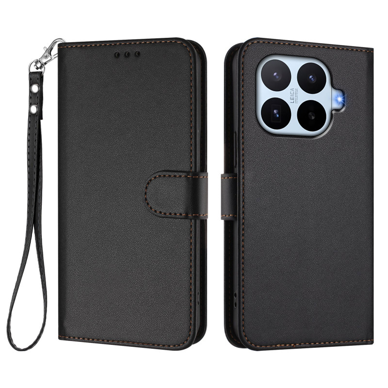 Hoesje Xiaomi 17T Pro Effen Kunstleer met Koord