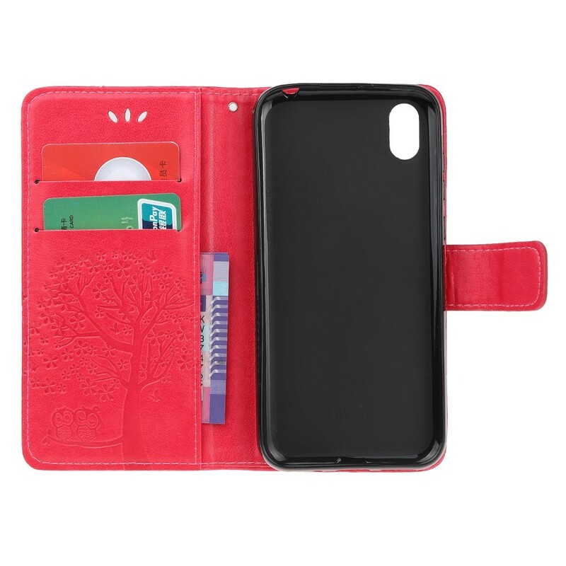 Hoesje Huawei Y5 2019 Boom en Uilen met riem