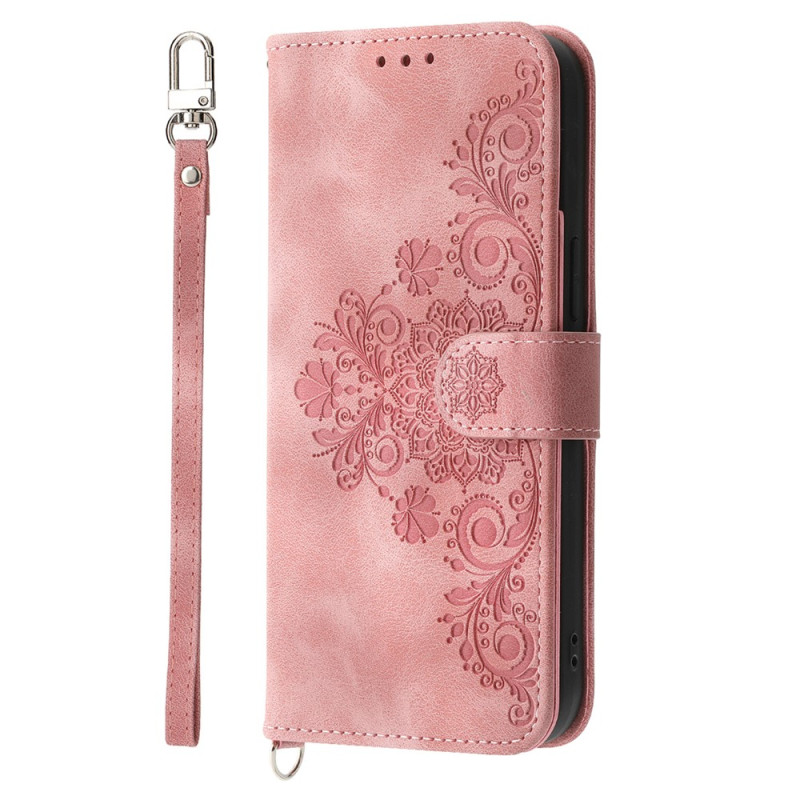 Xiaomi 17T-hoesje met bloemmotief, met polsbandje en schouderriem