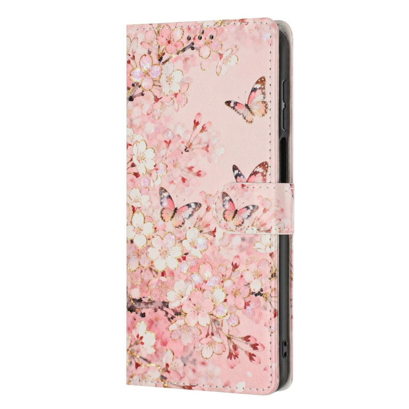 Xiaomi 17T-hoesje met sakura- en vlinderprint