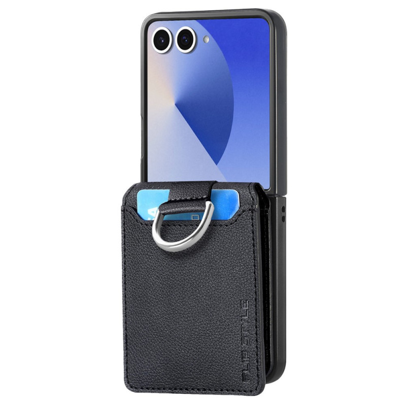 Samsung Galaxy Z Flip 8-hoesje met kaarthouder en ring